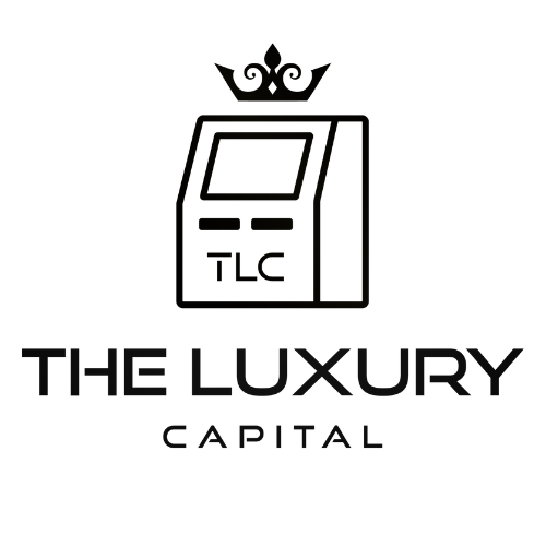 An ATM machine business logo that belongs to The Luxury Capital, front side.